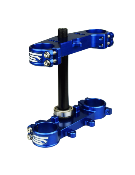 Té de fourche SCAR ACS Yamaha 65/85 YZ OFFSET Origine 25mm Bleu