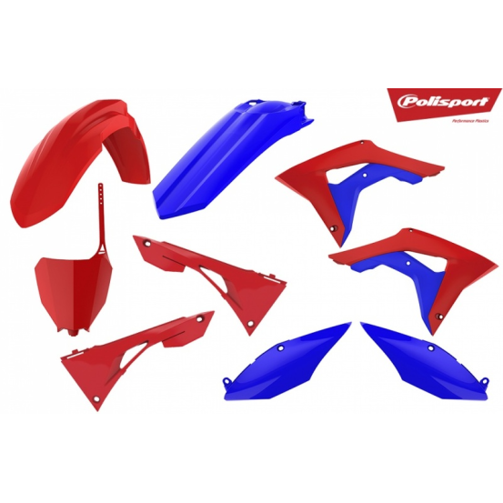 Kit plastiques - Bleu Rouge - POLISPORT Honda 250 450 CRF-R 2017-2021