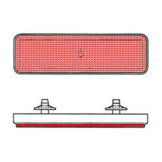 Catadioptres V PARTS rectangulaire rouge (Fixation par 2 trous)