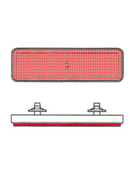 Catadioptres V PARTS rectangulaire rouge (Fixation par 2 trous)