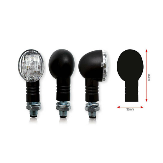 Clignotants universels BULLET LEDS noirs (la paire)