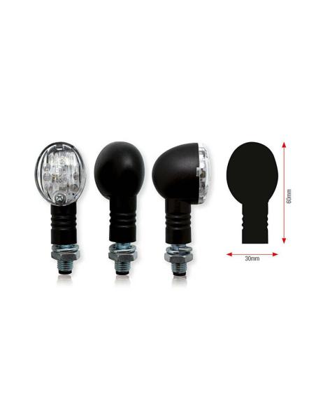 Clignotants universels BULLET LEDS noirs (la paire)