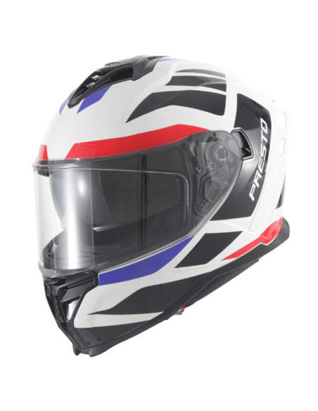 Casque intégral VITO Presto Blanc Brillant et déco