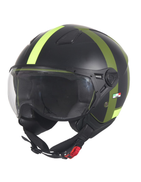 Casque Jet VITO Moda Vert / Noir Mat