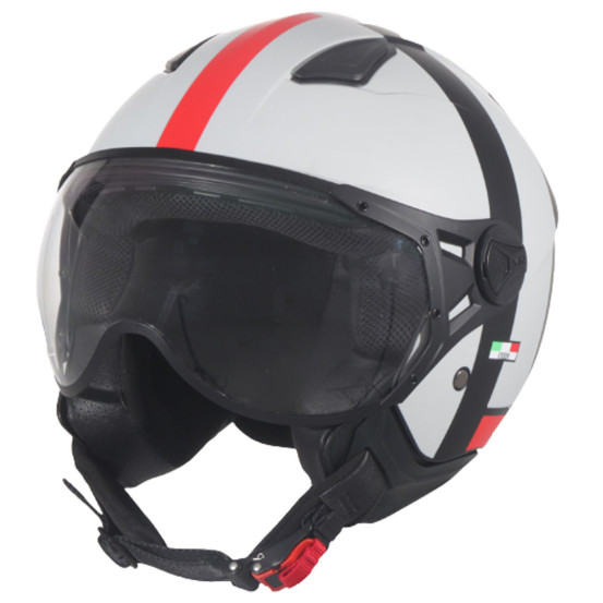 Casque Jet VITO Moda Blanc / Noir Mat