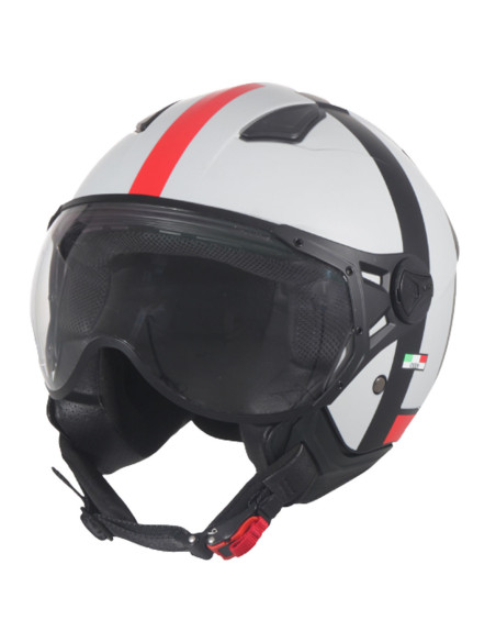 Casque Jet VITO Moda Blanc / Noir Mat