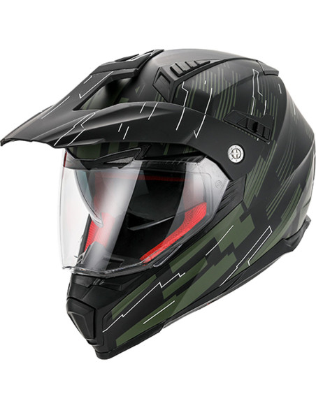 Casque Cross VITO Molino Noir Mat / Vert (double écran)