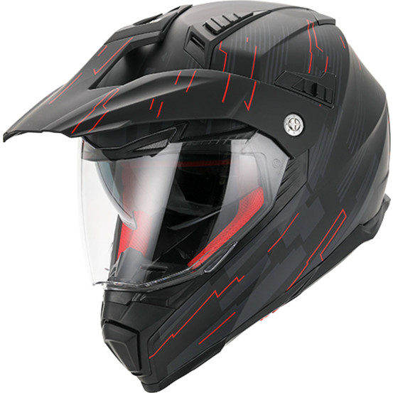 Casque Cross VITO Molino Noir Mat / Rouge (double écran)