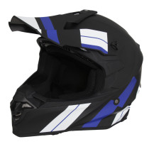 Casque Cross VITO Tivoli Noir Mat / Bleu / Blanc