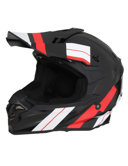 Casque Cross VITO Tivoli Noir Brillant / Rouge / Blanc
