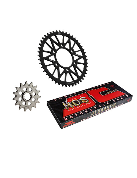 Kit chaine 520 alu anti-boue JT - KTM HUSQVARNA 250 à 350cc