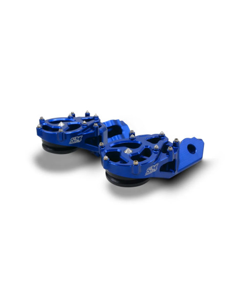 Repose pieds supermotard bleus SM PROJECT - Modèle S - HUSQVARNA 2016-2022 / KTM 2016-2022 / GAS GAS 2019-2023