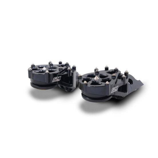Repose pieds supermotard noirs SM PROJECT - Modèle S - HONDA 125 à 450 CR / CRF 2002-