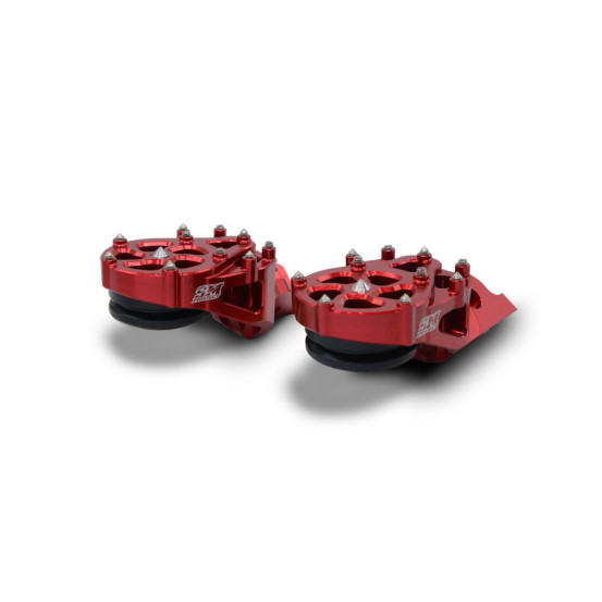 Repose pieds supermotard rouges SM PROJECT - Modèle S - HONDA 125 à 450 CR / CRF 2002-