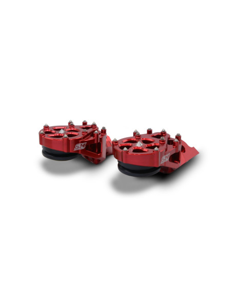 Repose pieds supermotard rouges SM PROJECT - Modèle S - HONDA 125 à 450 CR / CRF 2002-