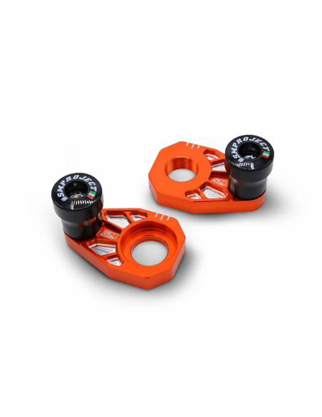 Tendeurs de chaine oranges avec protections SM PROJECT - GAS GAS / HUSQVARNA / KTM