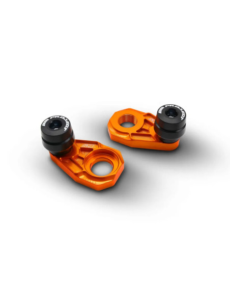 Tendeurs de chaine EVO oranges avec protections SM PROJECT - GAS GAS / HUSQVARNA / KTM