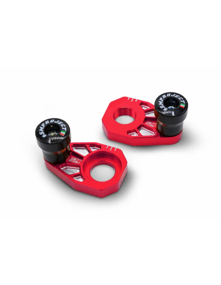 Tendeurs de chaine rouges avec protections SM PROJECT - GAS GAS / HUSQVARNA / KTM