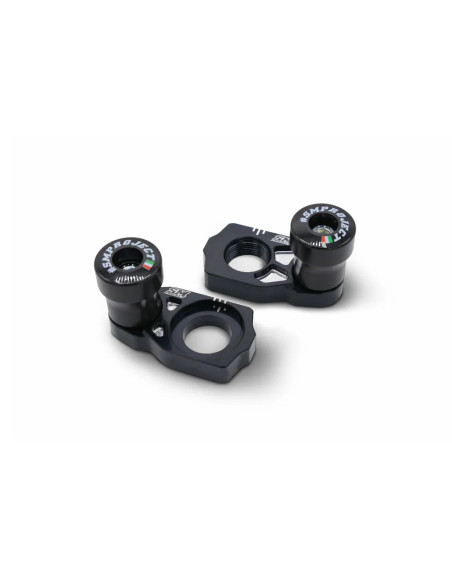 Tendeurs de chaine noirs avec protections SM PROJECT - Axe 25mm - GAS GAS / HUSQVARNA / KTM