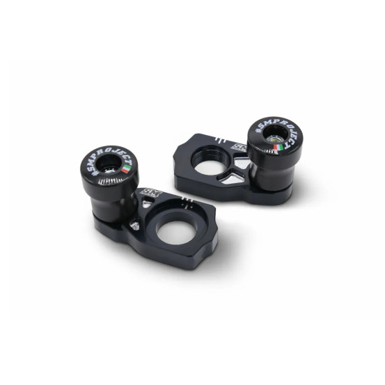 Tendeurs de chaine noirs avec protections SM PROJECT - Axe 22mm - GAS GAS / HUSQVARNA / KTM