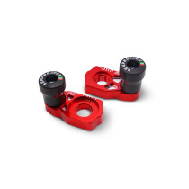 Tendeurs de chaine rouges avec protections SM PROJECT - Axe 20mm - GAS GAS / HUSQVARNA / KTM