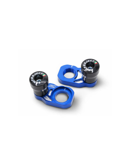 Tendeurs de chaine bleus avec protections SM PROJECT - Axe 22mm - TM RACING 250-530 SMR 2008-2015 / SMX 2006-2021