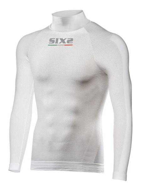 Maillot technique SIXS TS3 manches longues + col - Blanc carbone
