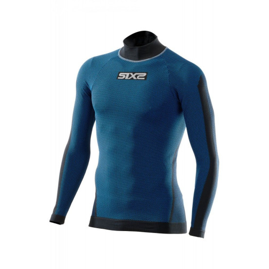 Maillot technique SIXS TS3 manches longues + col - Bleu noir