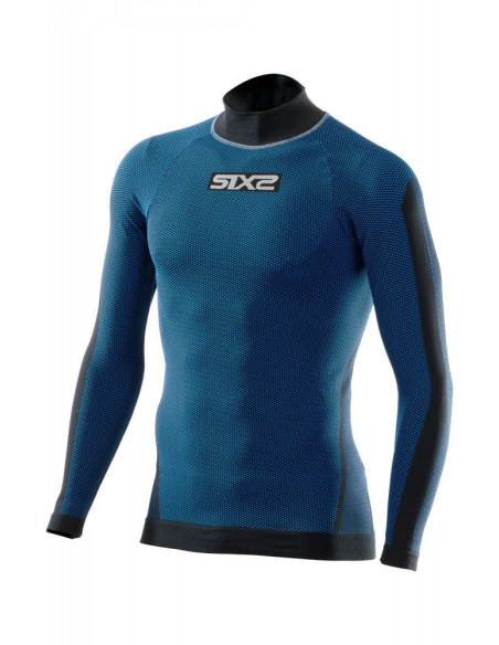 Maillot technique SIXS TS3 manches longues + col - Bleu noir