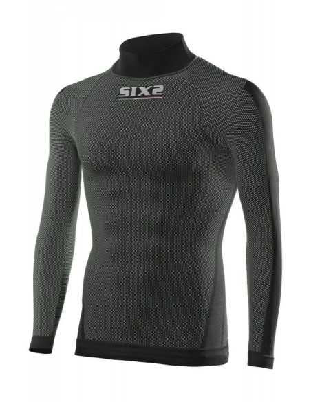 Maillot technique SIXS TS3 manches longues + col - Gris noir