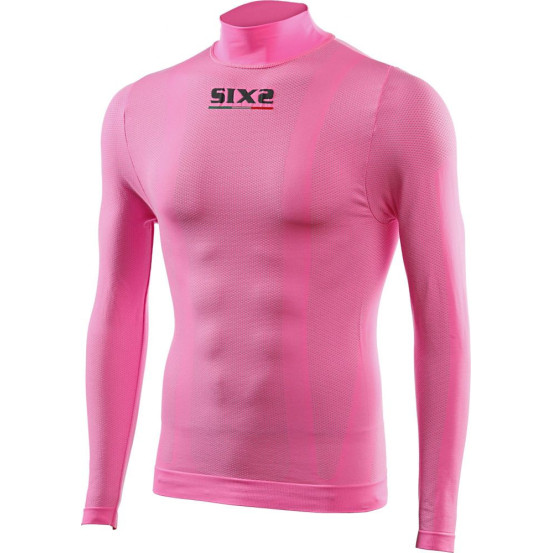 Maillot technique SIXS TS3 manches longues + col - Rose fluo
