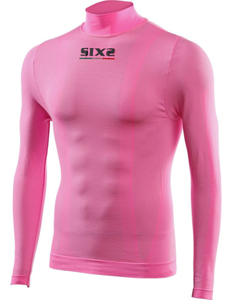 Maillot technique SIXS TS3 manches longues + col - Rose fluo