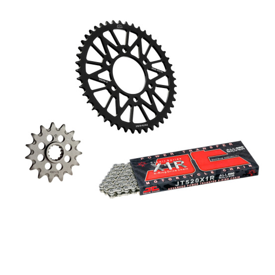 Kit chaine 520 alu anti-boue JT - KTM HUSQVARNA 125 à 300cc