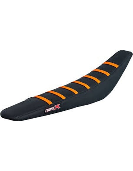 Housse de selle CrossX avec bandes KTM 50 SX 2002-2008 Noir-Noir-Orange
