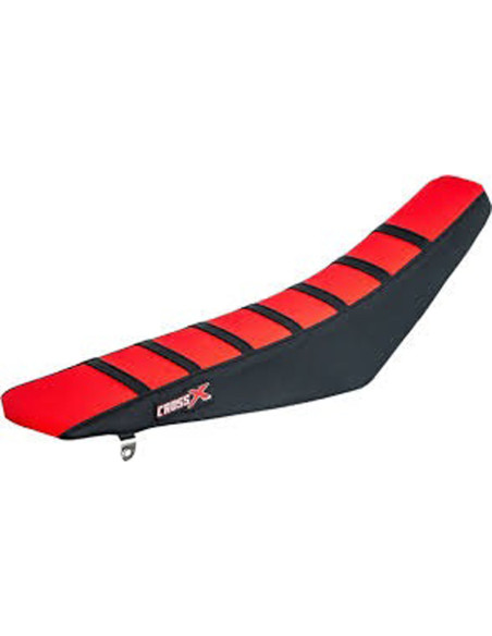 Housse de selle CrossX avec bandes Honda 250 CRF-R 2014-2017 450 CRF-R 2013-2016 Rouge-Noir-Noir
