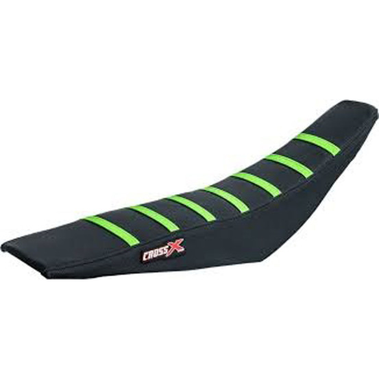 Housse de selle CrossX avec bandes Kawasaki 250 KX-F 2009-2012 450 KX-F 2009-2011 Noir-Noir-Vert