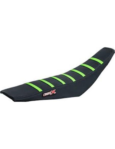 Housse de selle CrossX avec bandes Kawasaki 250 KX-F 2009-2012 450 KX-F 2009-2011 Noir-Noir-Vert