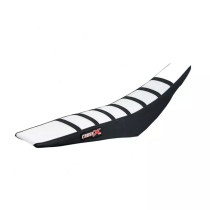 Housse de selle CrossX avec bandes Yamaha 85 YZ 2002-2020 Blanc-Noir-Noir