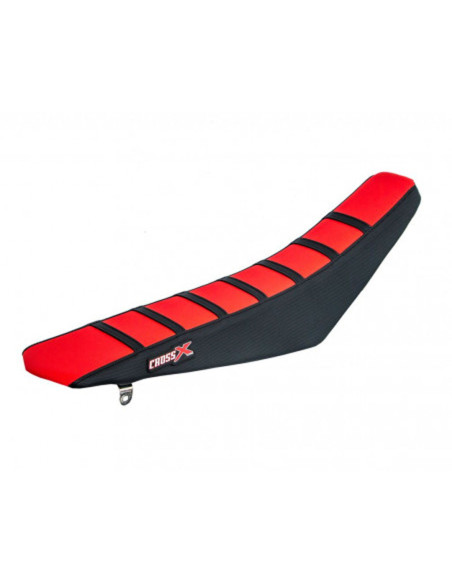 Housse de selle CrossX avec bandes Honda 125 250 CR 2000-2007 Rouge-Noir-Noir