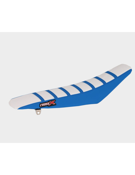 Housse de selle CrossX MX/ EN 2022-2023 Blanc-Bleu-Bleu