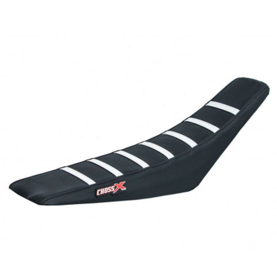 Housse de selle CrossX avec bandes SHERCO SE-R/SEF-R 2017-2021 Noir-Noir-Blanc