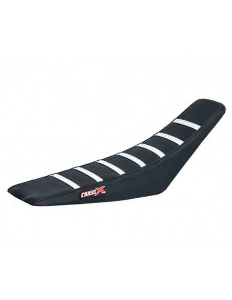 Housse de selle CrossX avec bandes SHERCO SE-R/SEF-R 2017-2021 Noir-Noir-Blanc