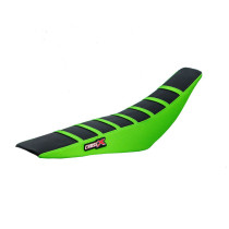 Housse de selle CrossX avec bandes Kawasaki 125 250 KX 2003-2007 Noir-Vert-Vert