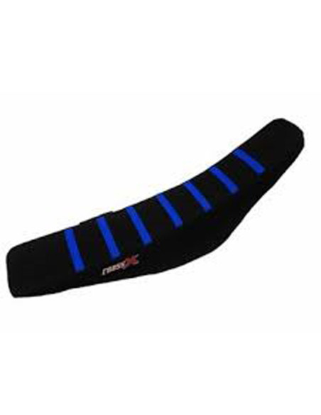 Housse de selle CrossX Racing avec bandes Yamaha 85 YZ 2002-2018 Noir-Noir-Bleu
