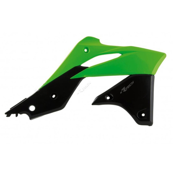 Ouies de radiateur - Noir Vert - RACETECH KAWASAKI 250 KXF 2013-2016