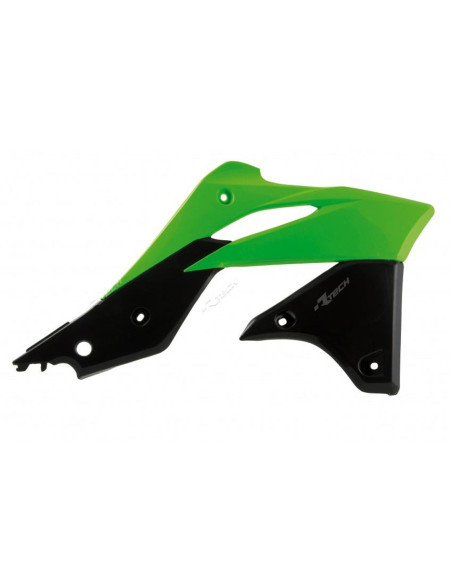 Ouies de radiateur - Noir Vert - RACETECH KAWASAKI 250 KXF 2013-2016