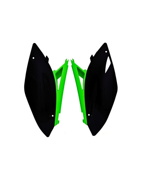 Plaques latérales - Noir Vert - RACETECH KAWASAKI 250 KXF 2009-2012