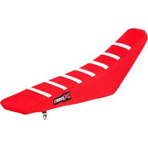 Housse de selle CrossX avec bandes Honda 250 CRF-L 2013-2020 Rouge-Rouge-Blanc