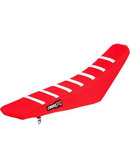 Housse de selle CrossX avec bandes Honda 250 CRF-L 2013-2020 Rouge-Rouge-Blanc
