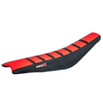 Housse de selle CrossX Racing avec bandes Honda 450 CRF 2002-2004 Noir-Noir-Rouge